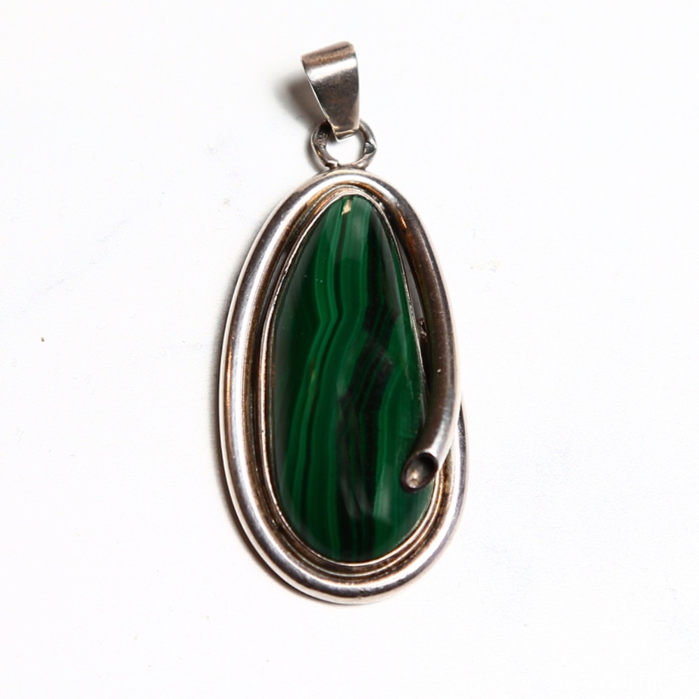 Sterling Silver  Malachite Pendant